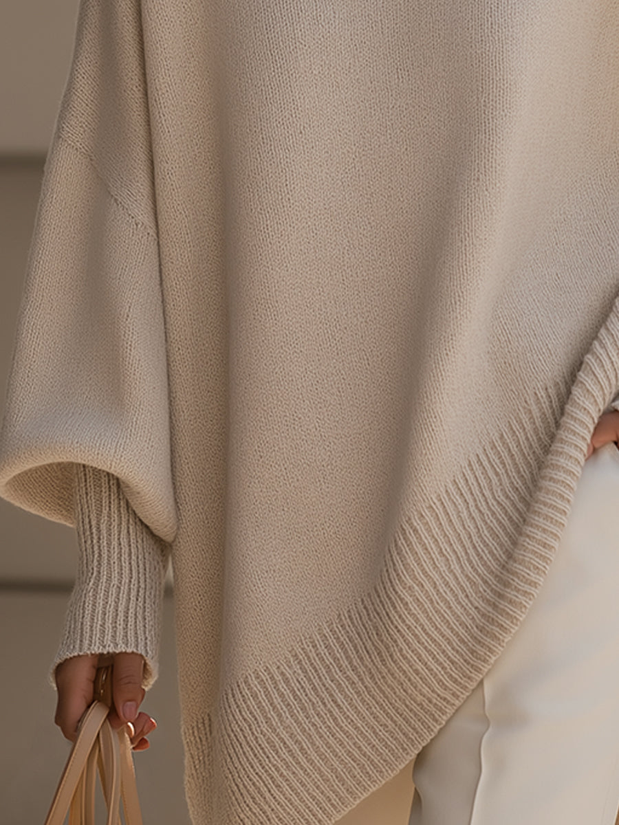 Jennifer | Oversized Draped Wide-Neck Sweater