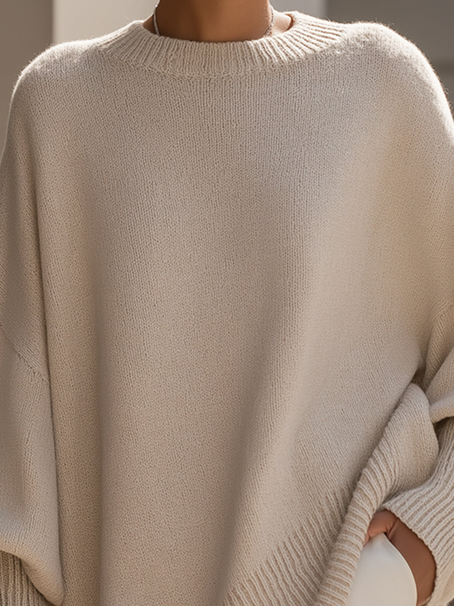 Jennifer | Oversized Draped Wide-Neck Sweater