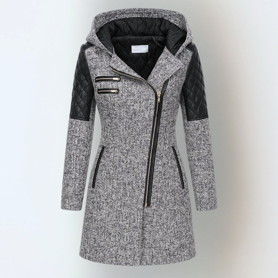 Katrin™ winter jacket by THE WHITMORE FAMILY, stylish and warm with a quilted design and cozy collar, suitable for cold weather.