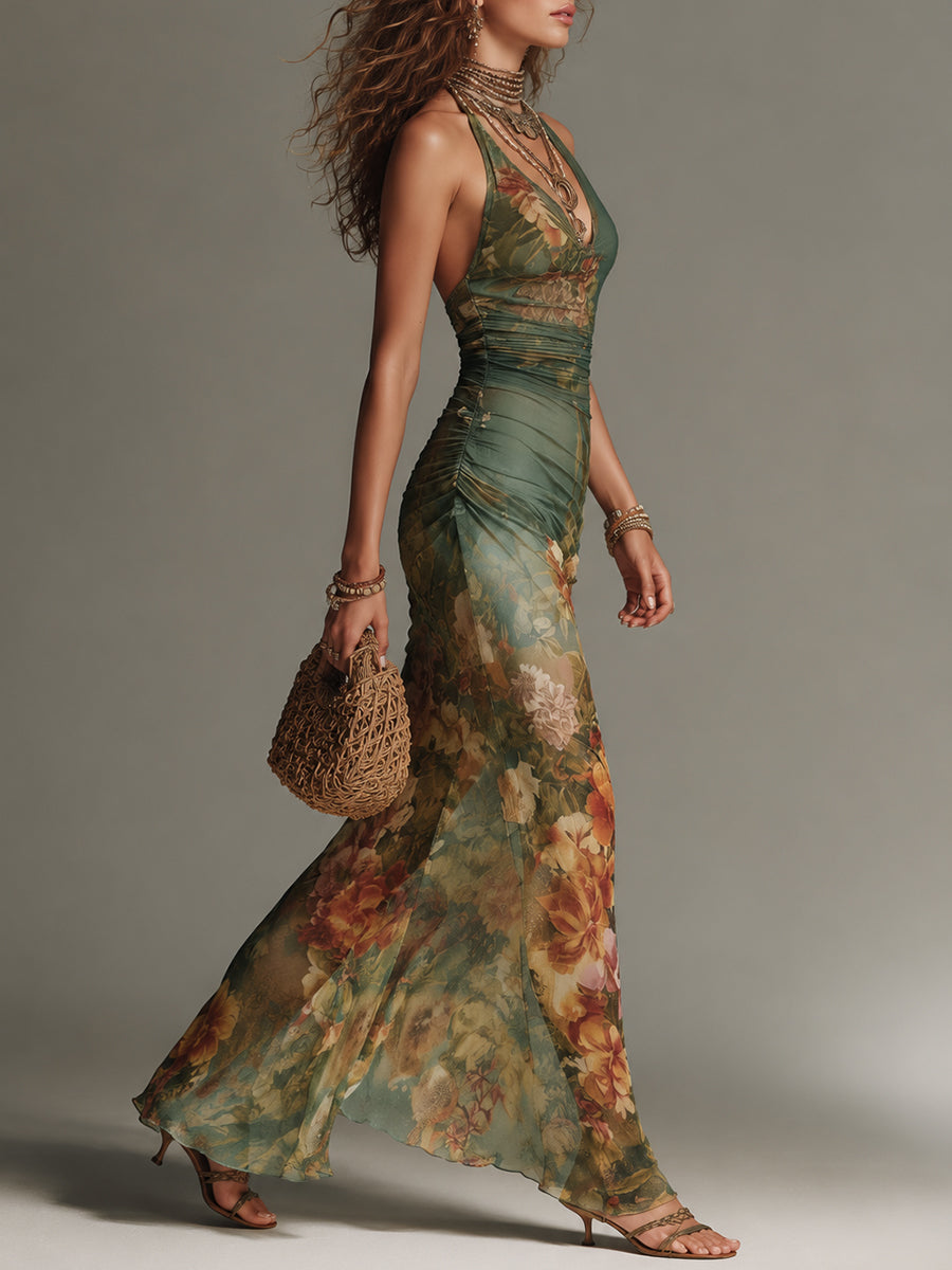 Shea floral maxi dress from THE WHITMORE FAMILY featuring a flowing silhouette and vibrant floral print.