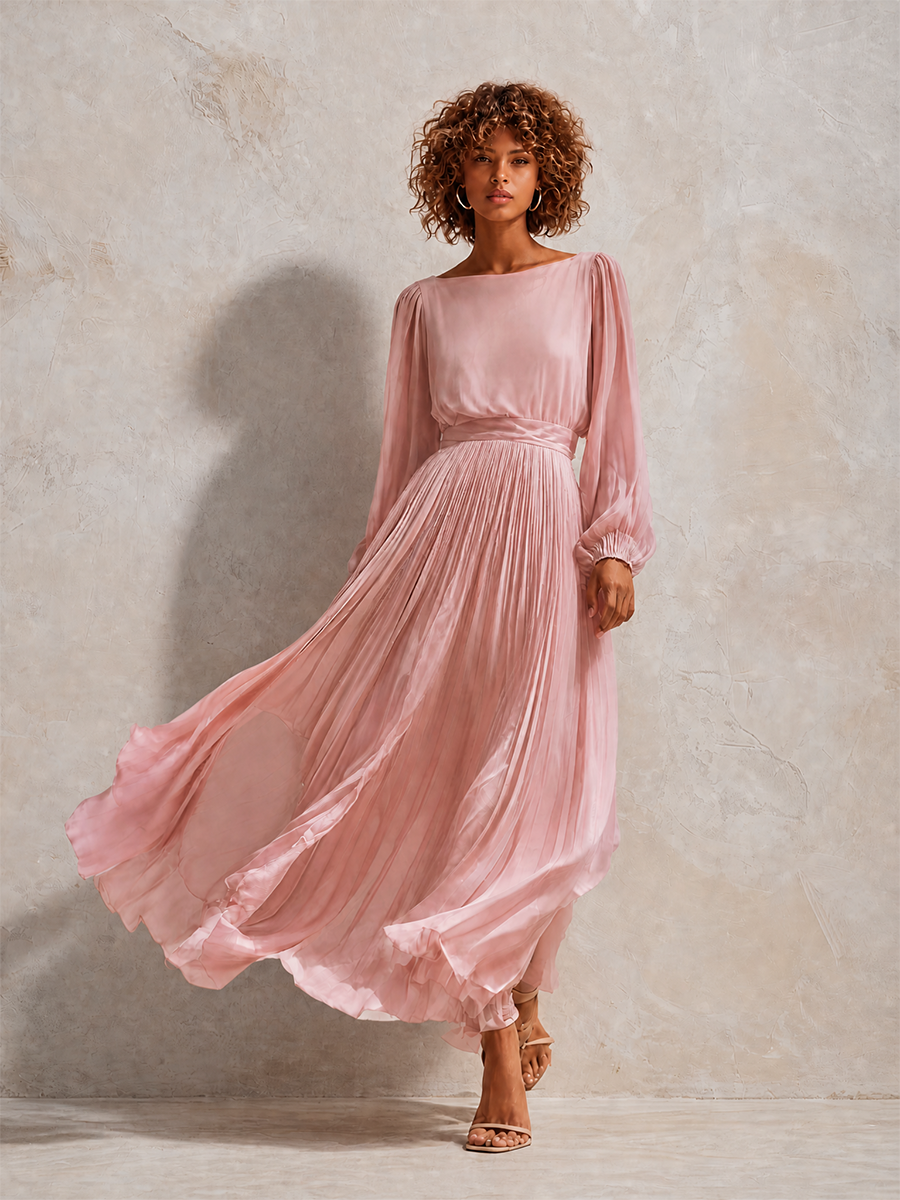Adelaide™ Pleated Belted Midi Dress