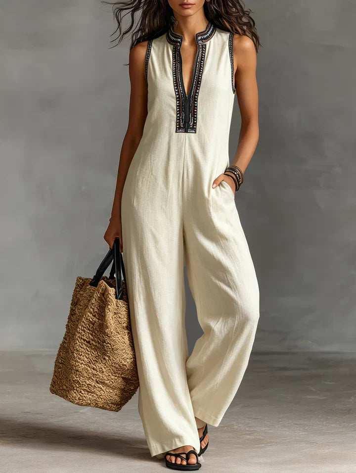 Wibke | Embroidered Wide-Leg Jumpsuit