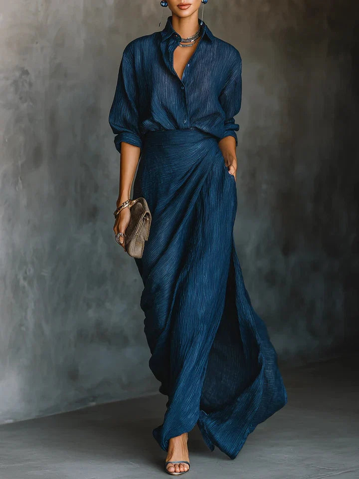 Pandora | Draped Two-Piece Maxi Set