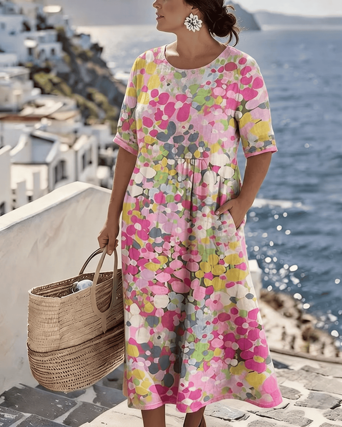 Elegant floral summer midi dress by THE WHITMORE FAMILY featuring a lightweight fabric and a flattering fit.