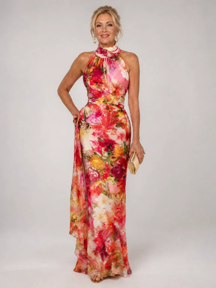 Elisabetta | Floral Halter Maxi Dress