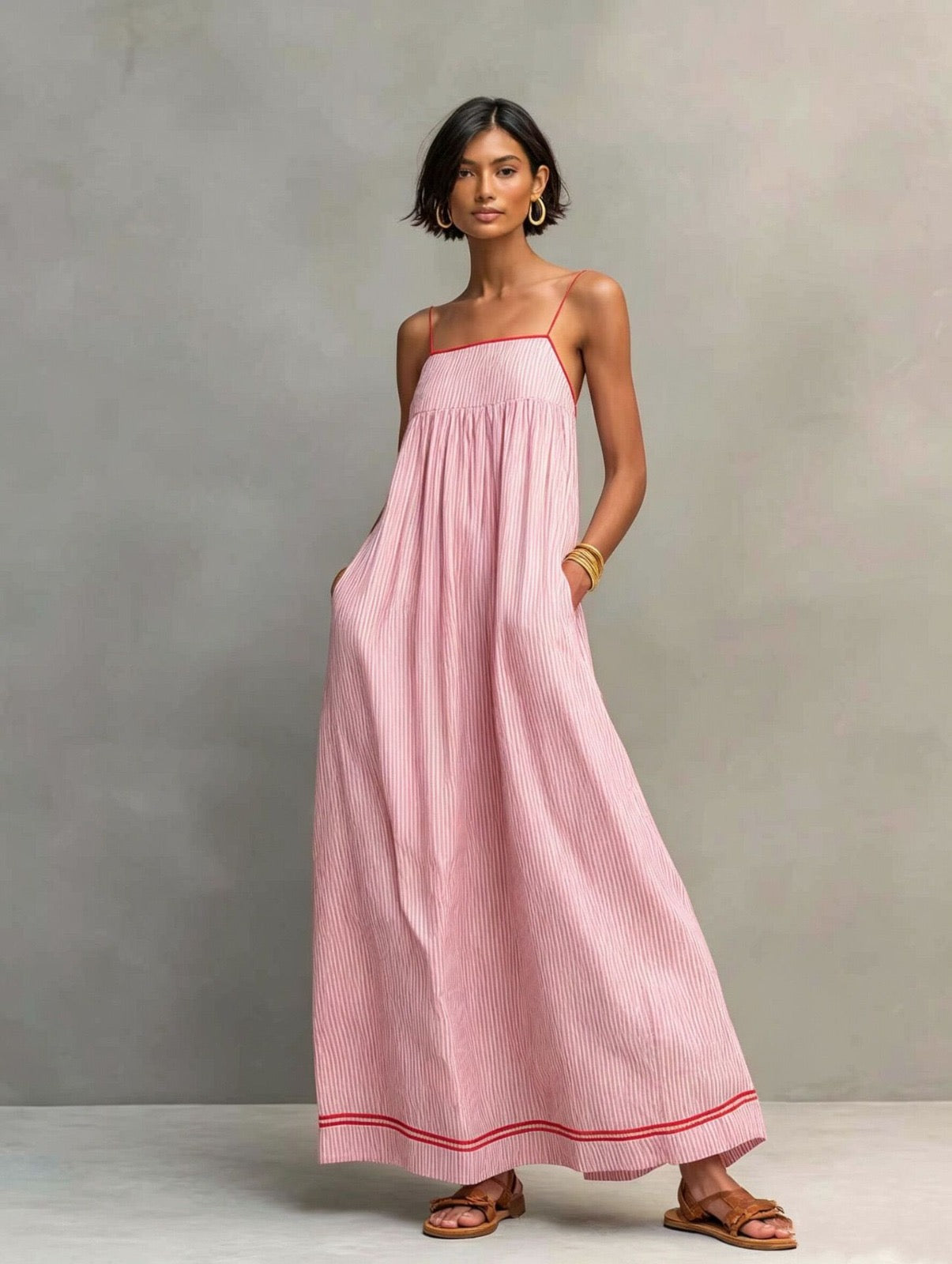ELVENA™ | Striped Maxi Dress
