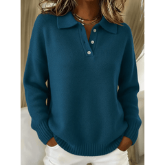 Cream-colored Cosy Comfort women's sweater by THE WHITMORE FAMILY, featuring a soft, knitted fabric and relaxed fit.