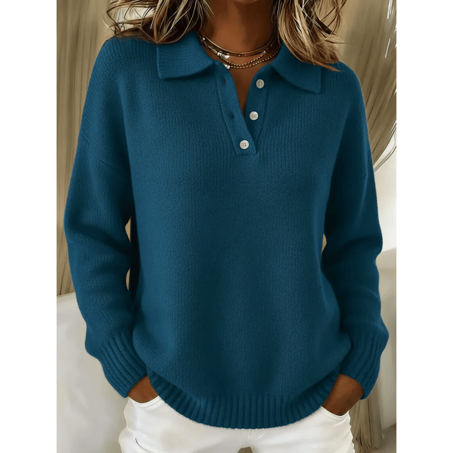 Maren™ Cozy Comfort Jumper by THE WHITMORE FAMILY, soft knit sweater in neutral tones worn casually.