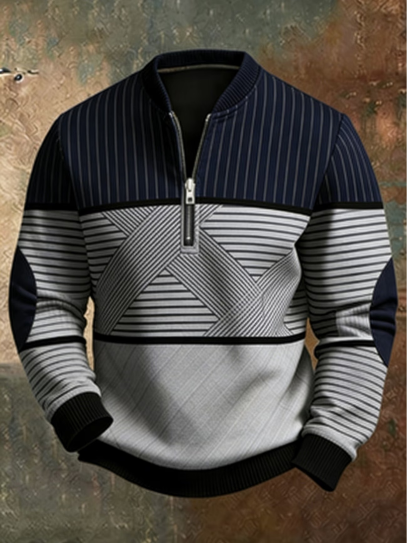 Viktor men's stylish sweater with half zip from THE WHITMORE FAMILY, featuring a comfortable fit and classic design.