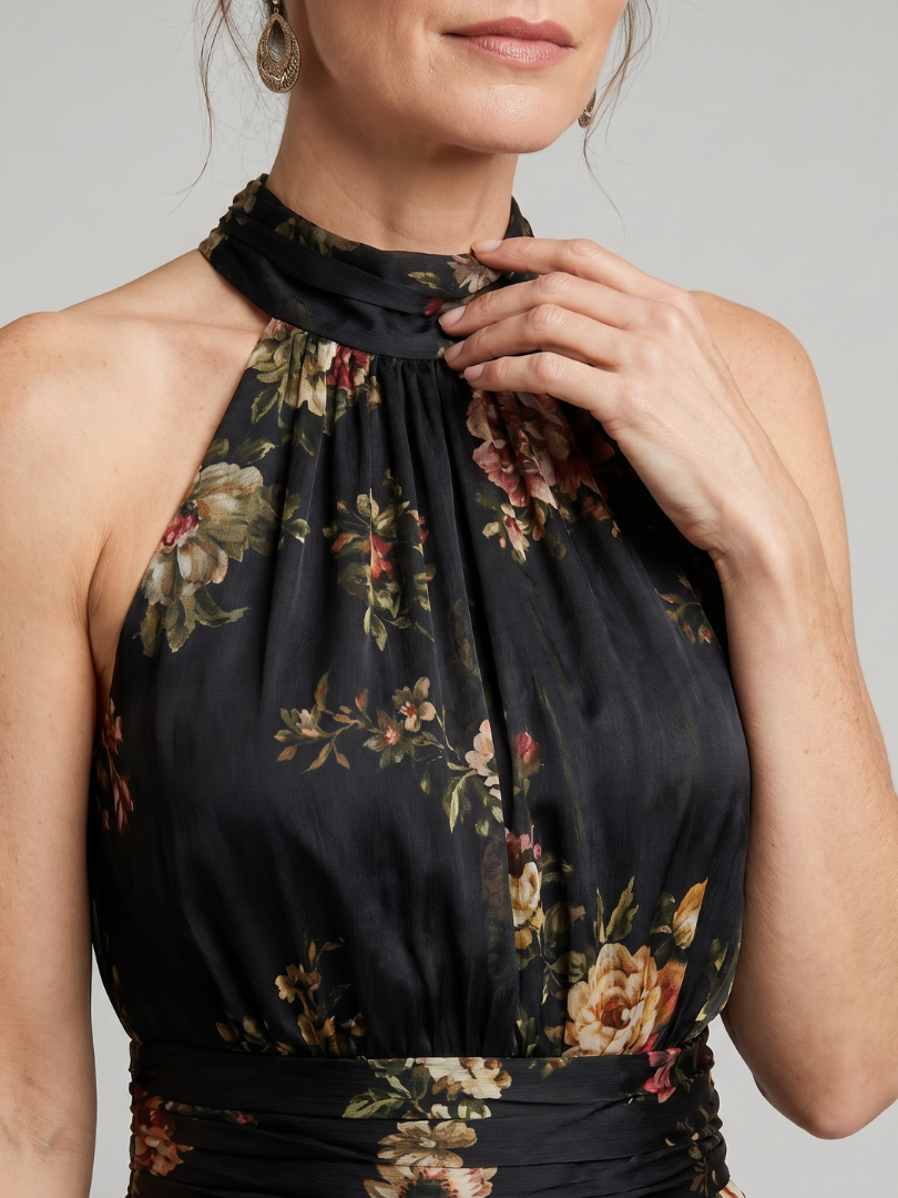 Sienne | Floral Halter Midi Dress
