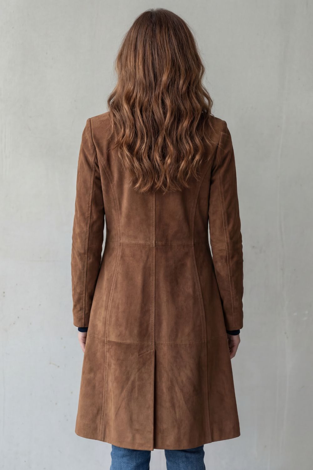 Sofia | Vintage Suede Effect – Long Coat