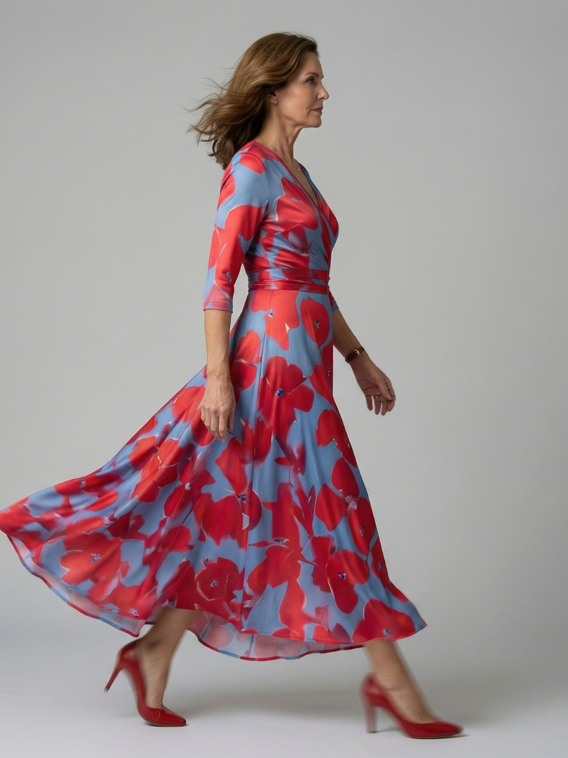 ELVENA™ | Floral Wrap Maxi Dress