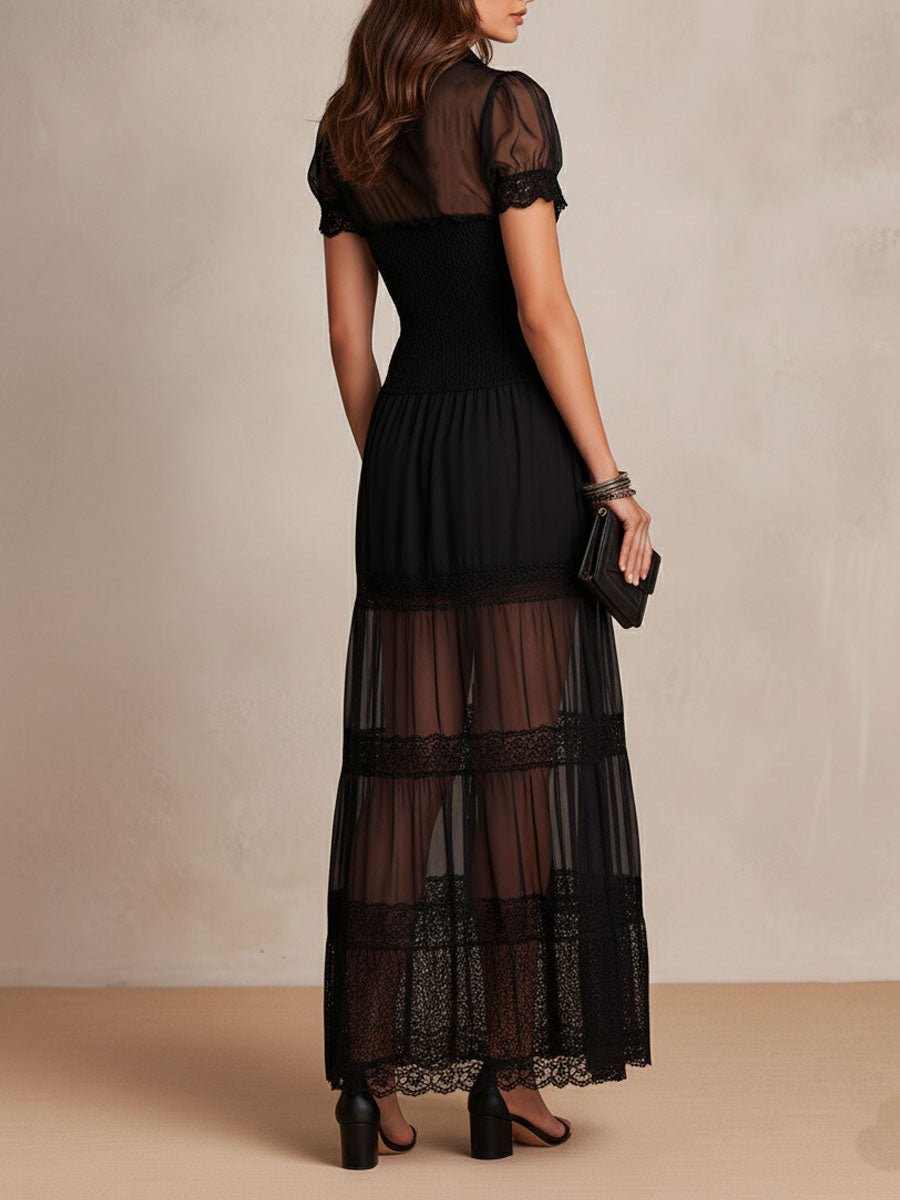 Gillian | Lace Detail Elegant Maxi Dress