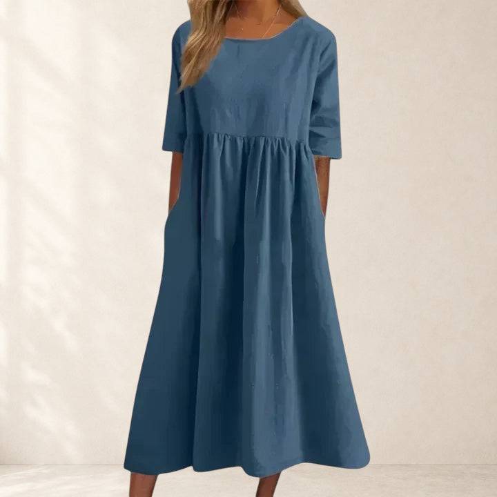Thalyvia comfortable dress by THE WHITMORE FAMILY, featuring a stylish design and soft fabric, ideal for casual wear.