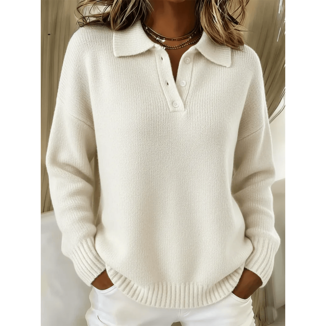 Soft cream Cosy Comfort jumper for women by THE WHITMORE FAMILY, featuring a cozy knit sweater with a relaxed fit.