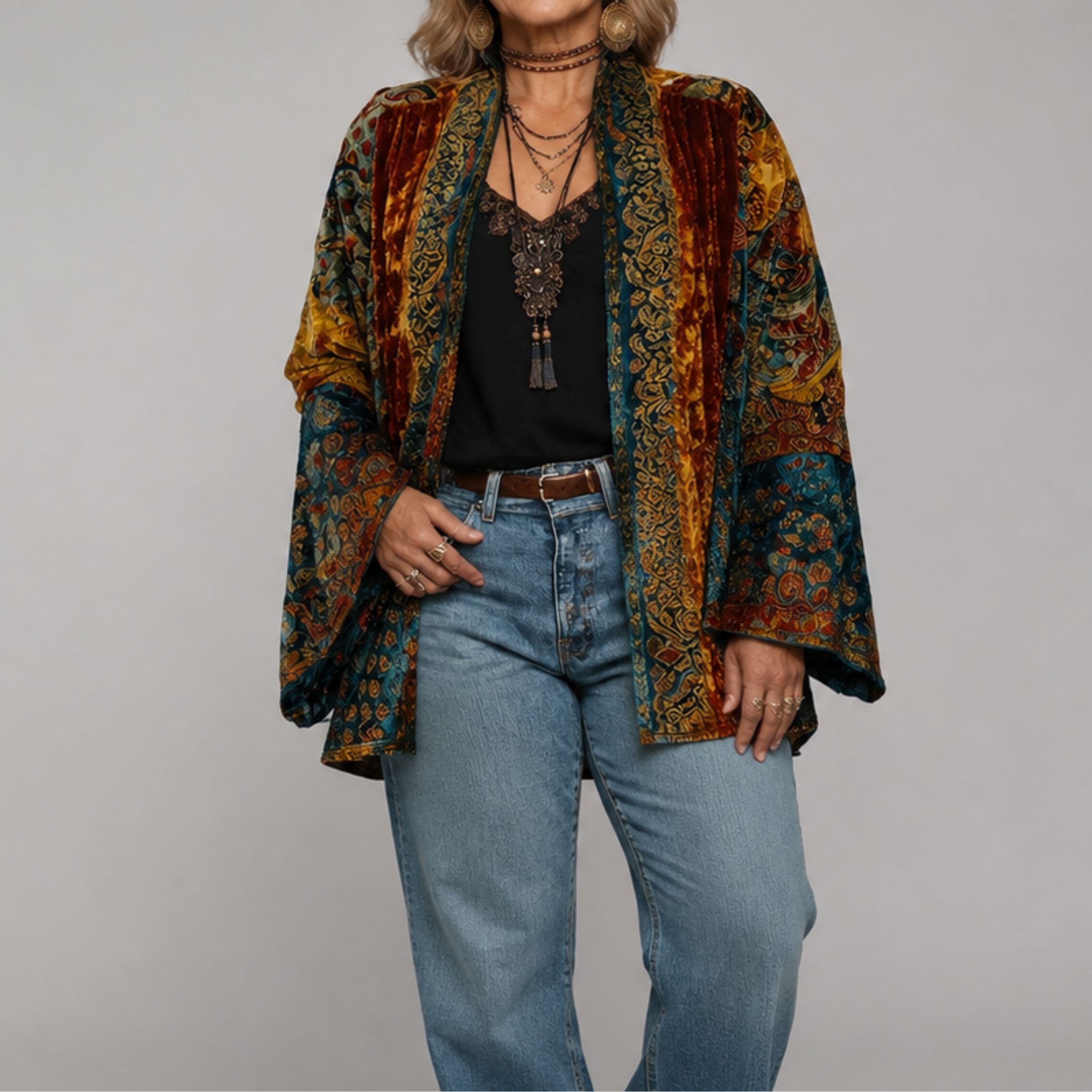 Darcy | Boho Embroidered Kimono Cardigan