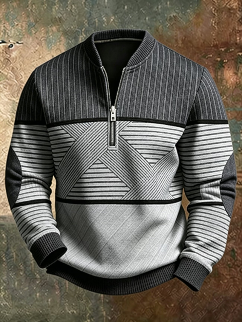 Viktor men's stylish sweater with half zip from THE WHITMORE FAMILY, featuring a comfortable fit and modern design.
