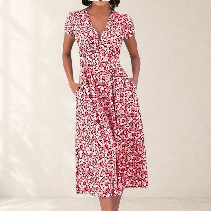 Roseanna comfortable midi dress by THE WHITMORE FAMILY, shown in a relaxed fit with soft fabric and elegant design.