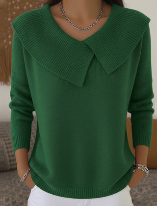 Women’s warm sweater with soft collar from THE WHITMORE FAMILY, featuring a cozy knit design and relaxed fit.