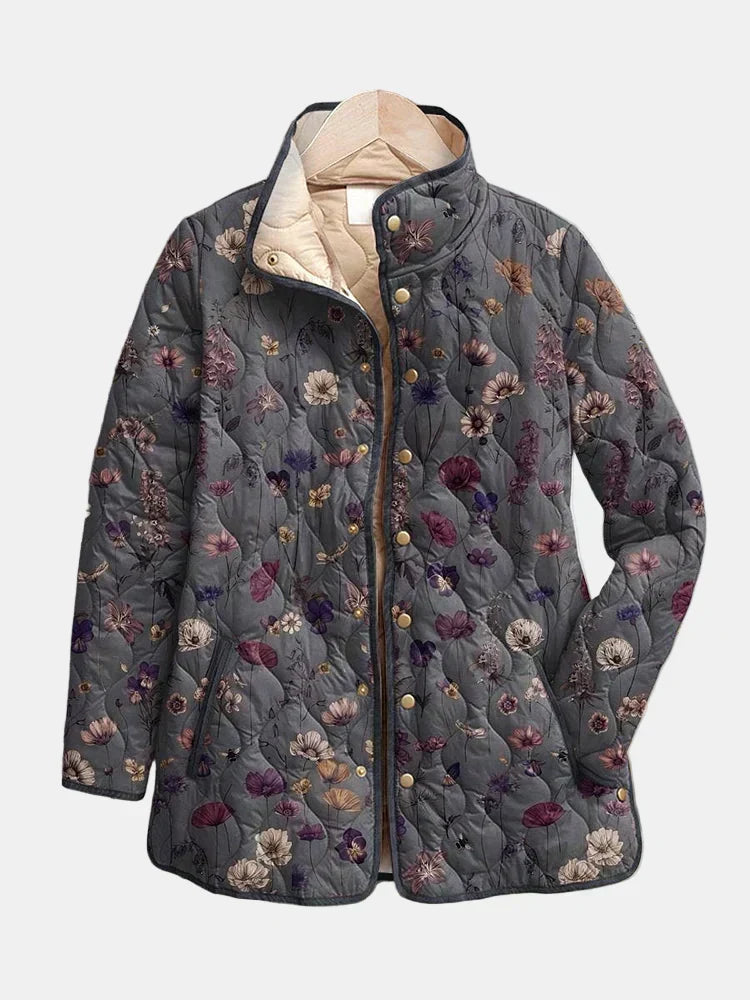 Amaya | Vintage Floral Print Quilted Jacket