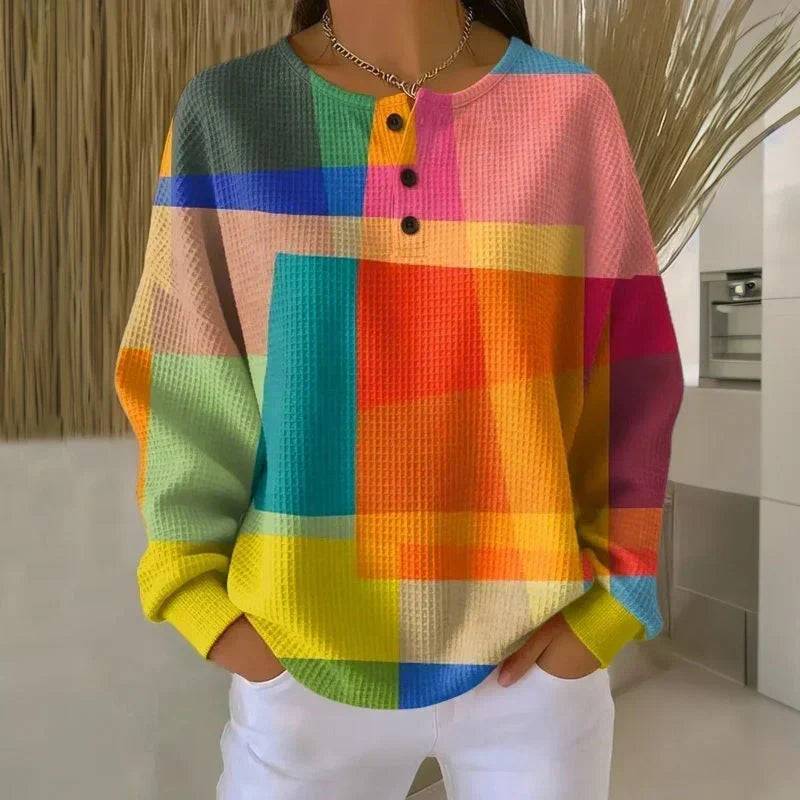 Crestine™ Classic Comfort Sweater by THE WHITMORE FAMILY, soft knit fabric, cozy fit, in neutral color, front view