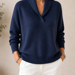 Soft V-neck sweater for women by THE WHITMORE FAMILY, featuring a cozy knit design in a versatile style.