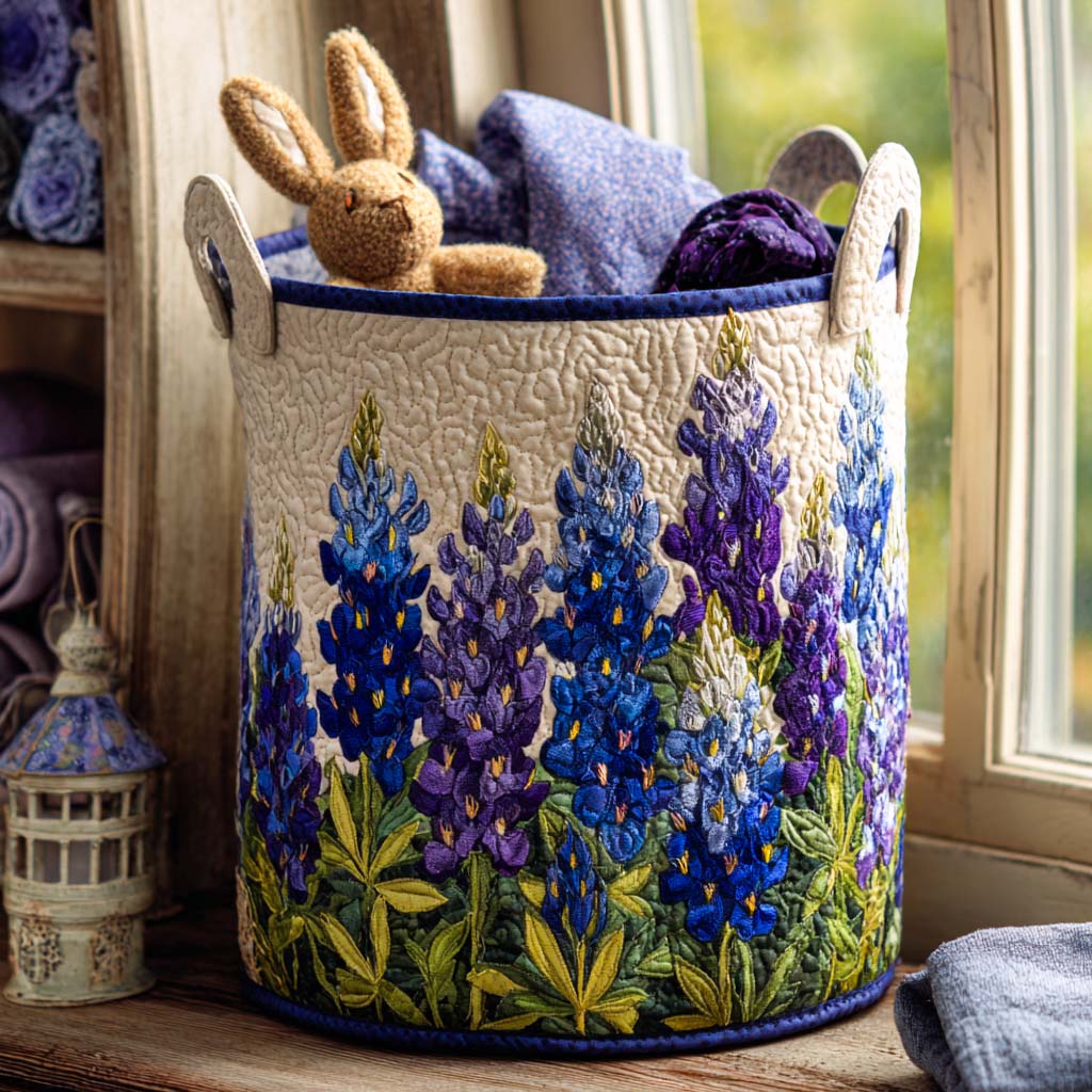 Bluebonnet Dream Path | Quilted Storage Basket