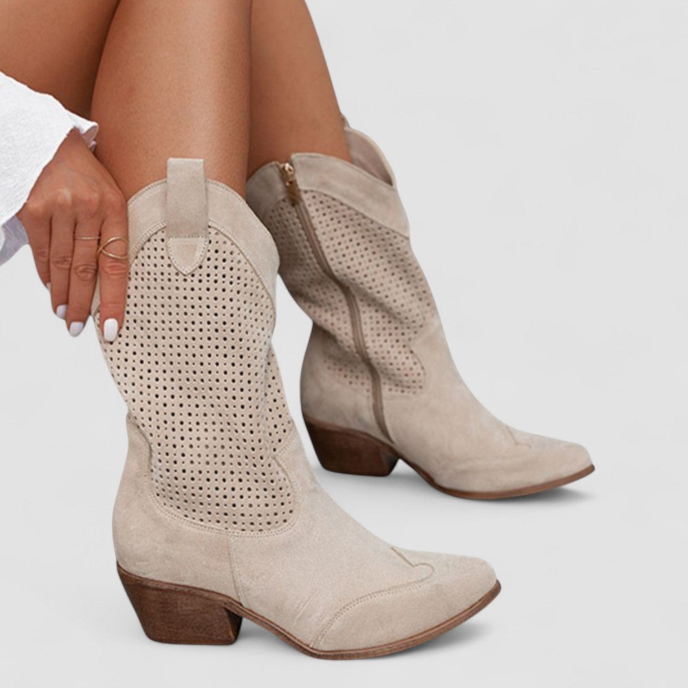 Quinn | Perforated Western Boots