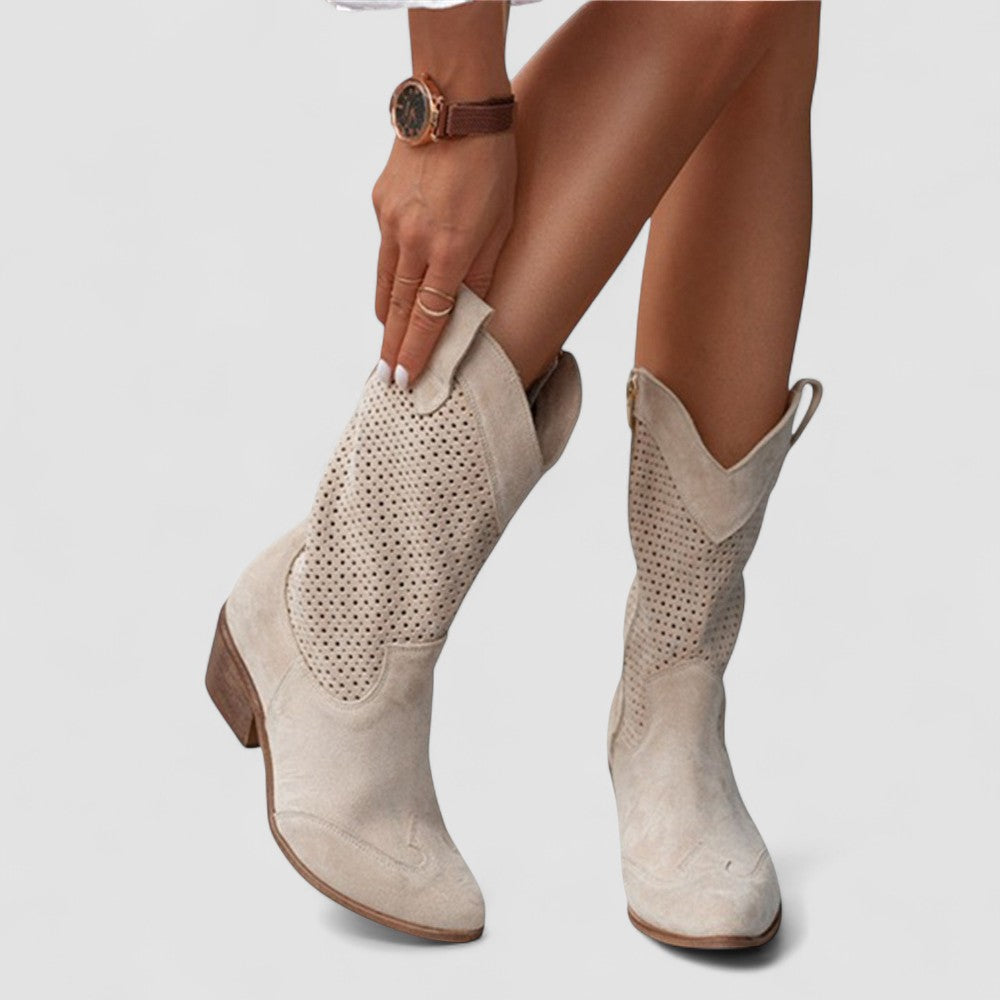 Quinn | Perforated Western Boots