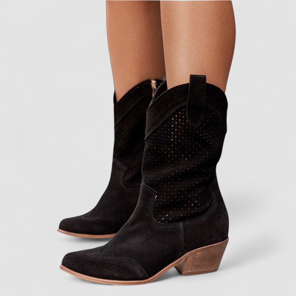 Quinn | Perforated Western Boots