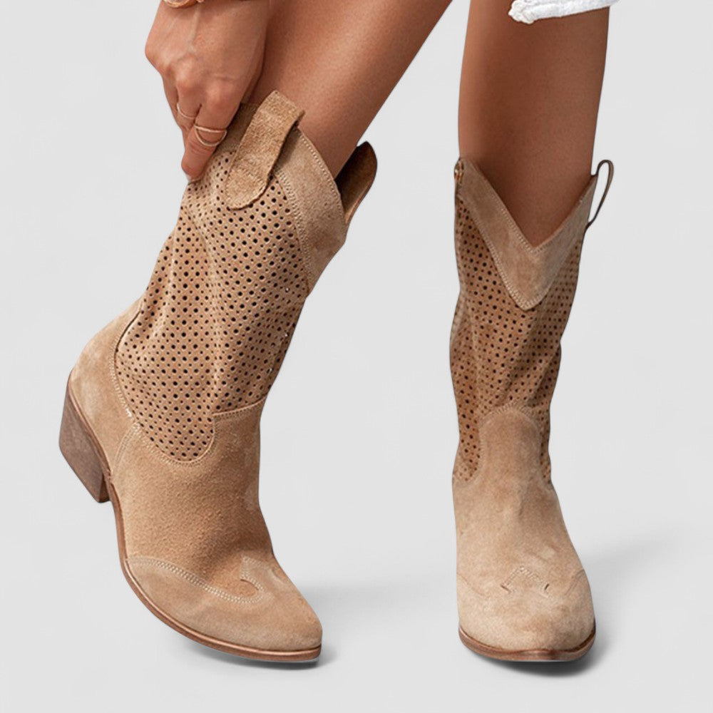 Quinn | Perforated Western Boots