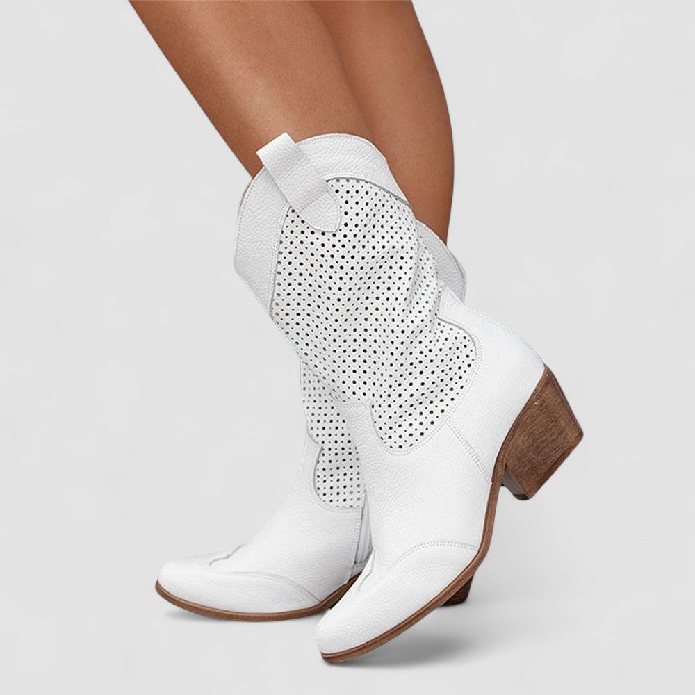 Quinn | Perforated Western Boots