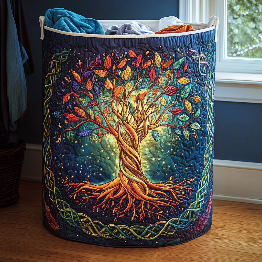 Tree of Life | Quilted Storage Basket