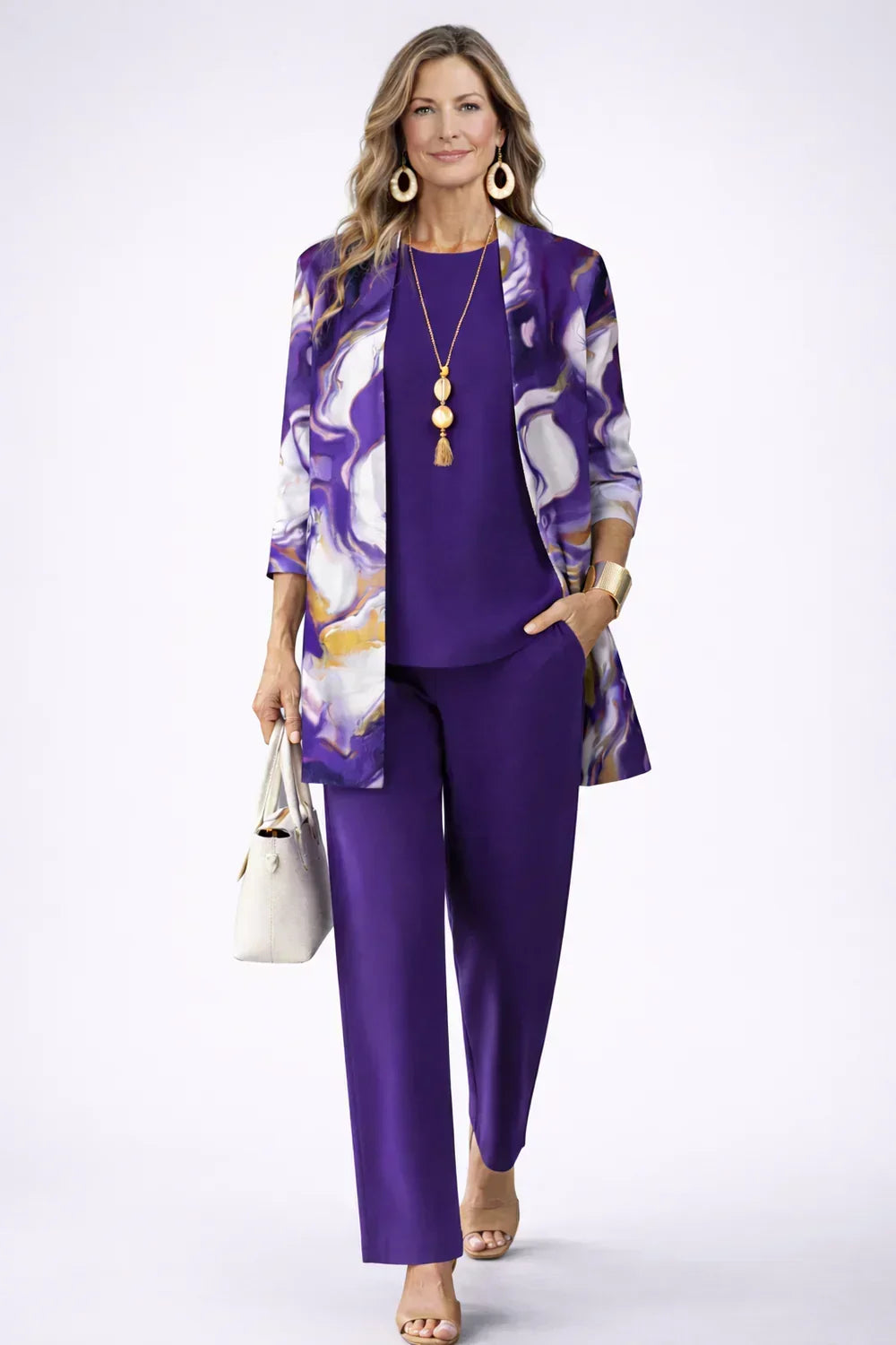 VIVIEN | GRACEFUL THREE-PIECE TROUSER SET