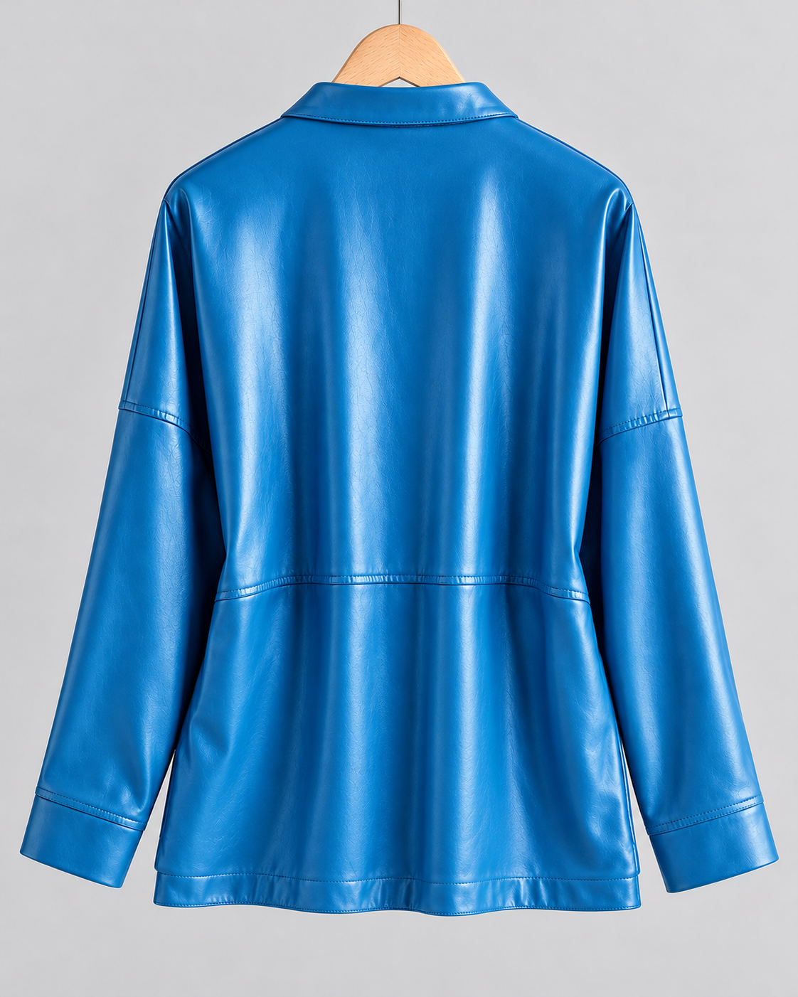 Amelia Genuine Leather Button-Up Jacket