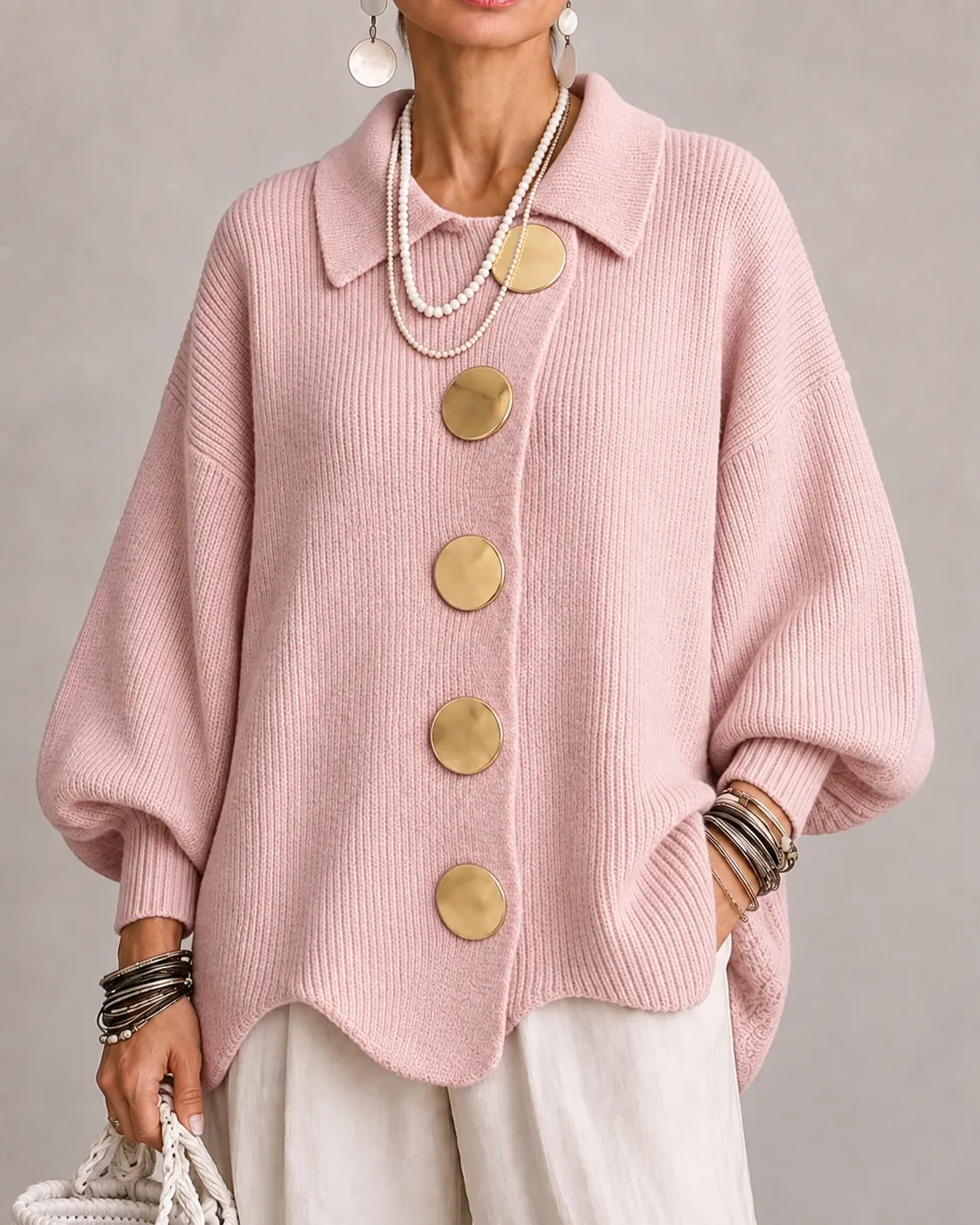 Elara | Oversized Button Knit Cardigan