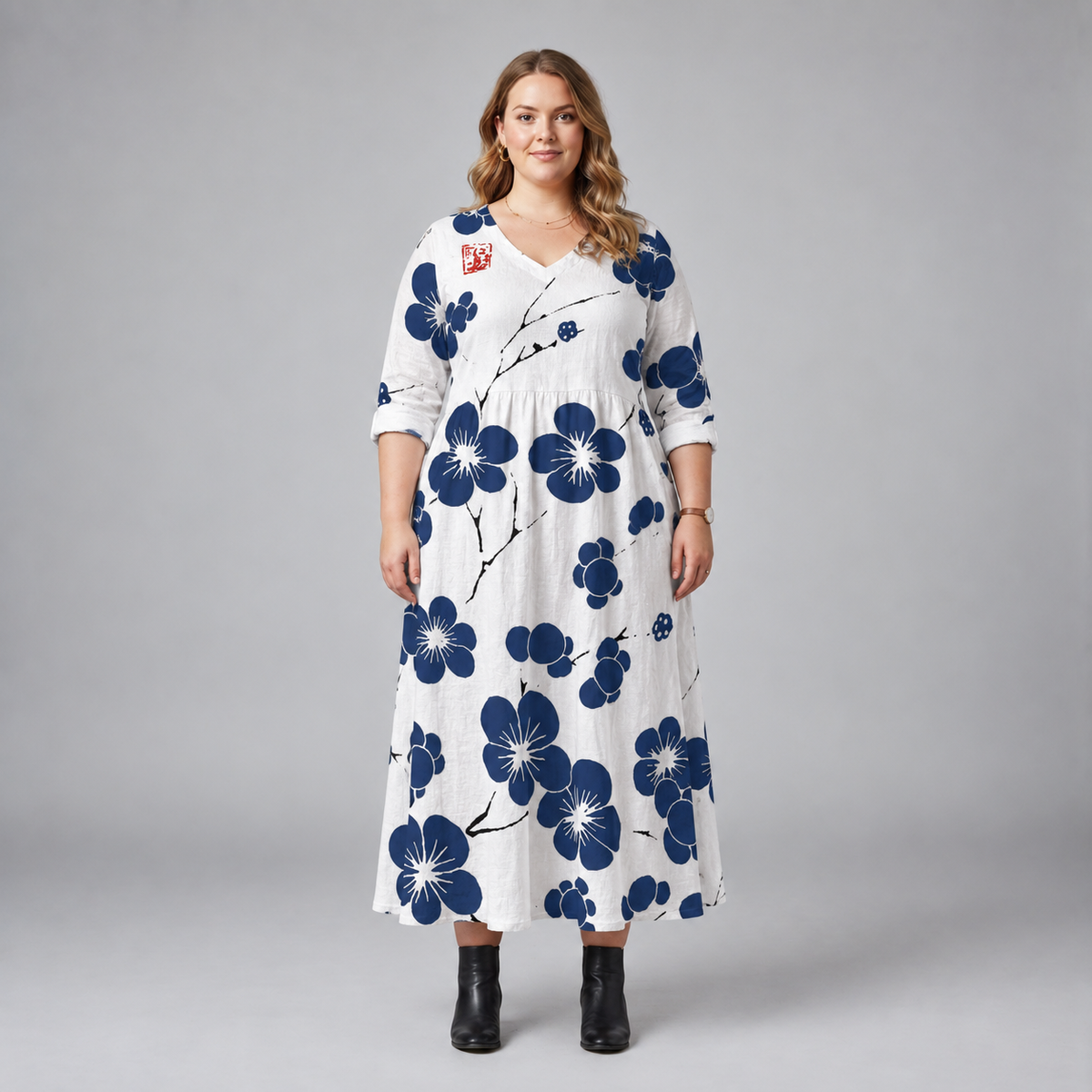 Aozora | Indigo Blossom Maxi Dress