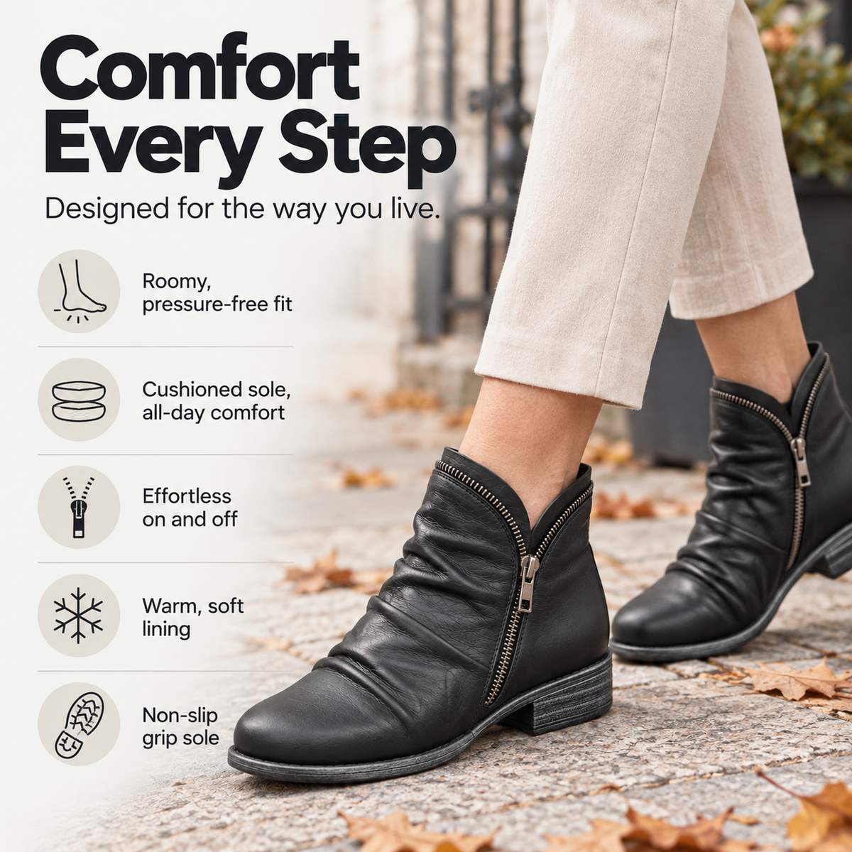 Melinda | Comfy Ankle Boots