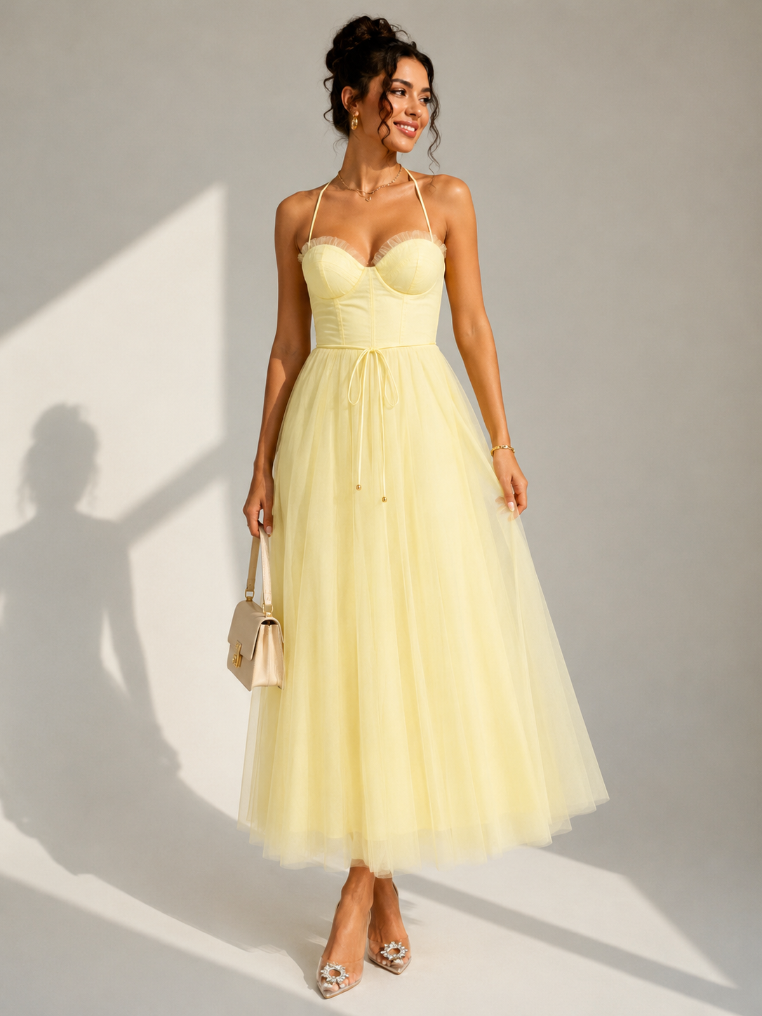 ELVENA™ | Cinched Waist Midi Dress