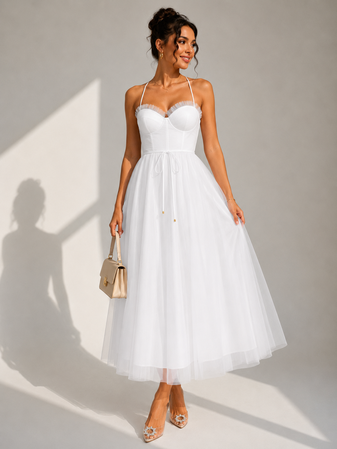 ELVENA™ | Cinched Waist Midi Dress