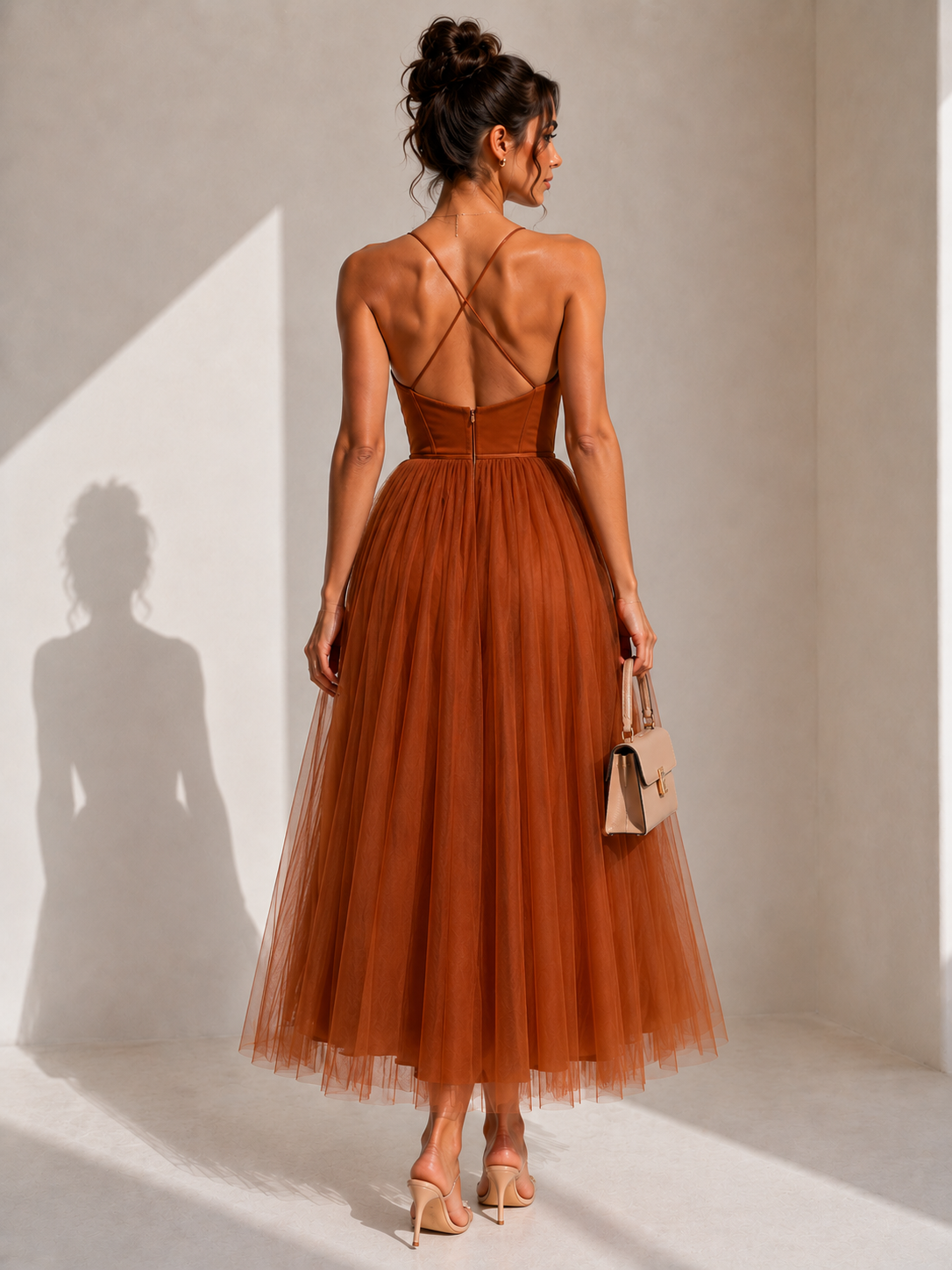 ELVENA™ | Cinched Waist Midi Dress