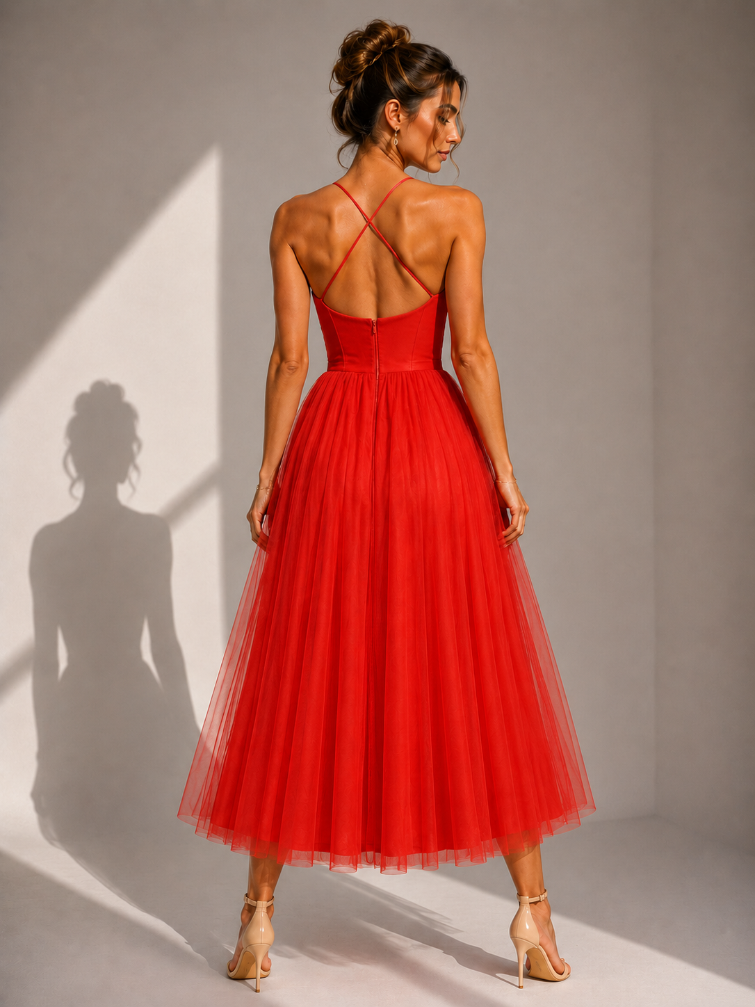 ELVENA™ | Cinched Waist Midi Dress