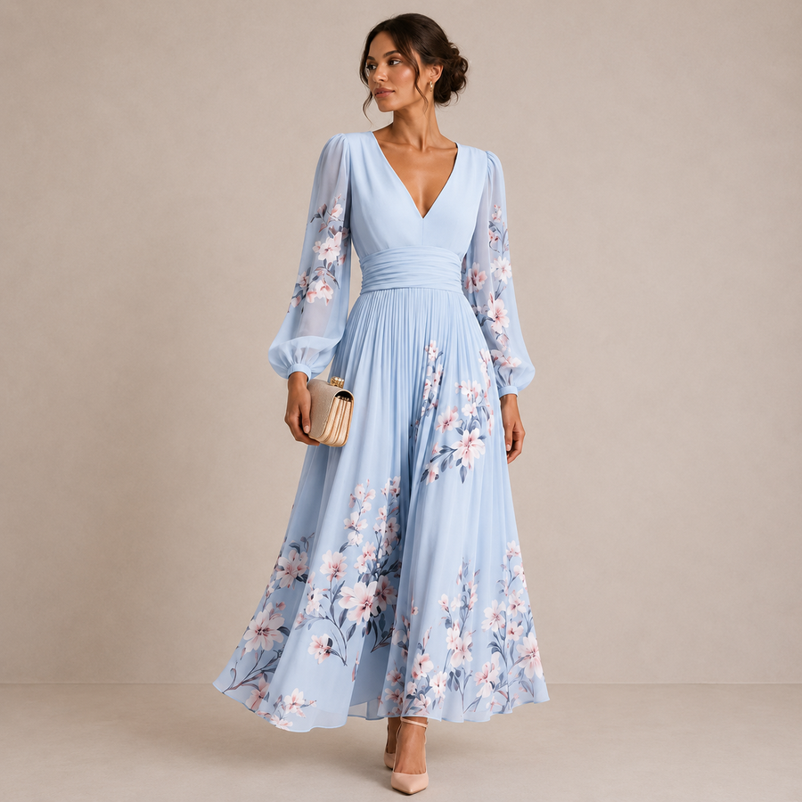 ELVENA™ | Puff Sleeve Midi Dress