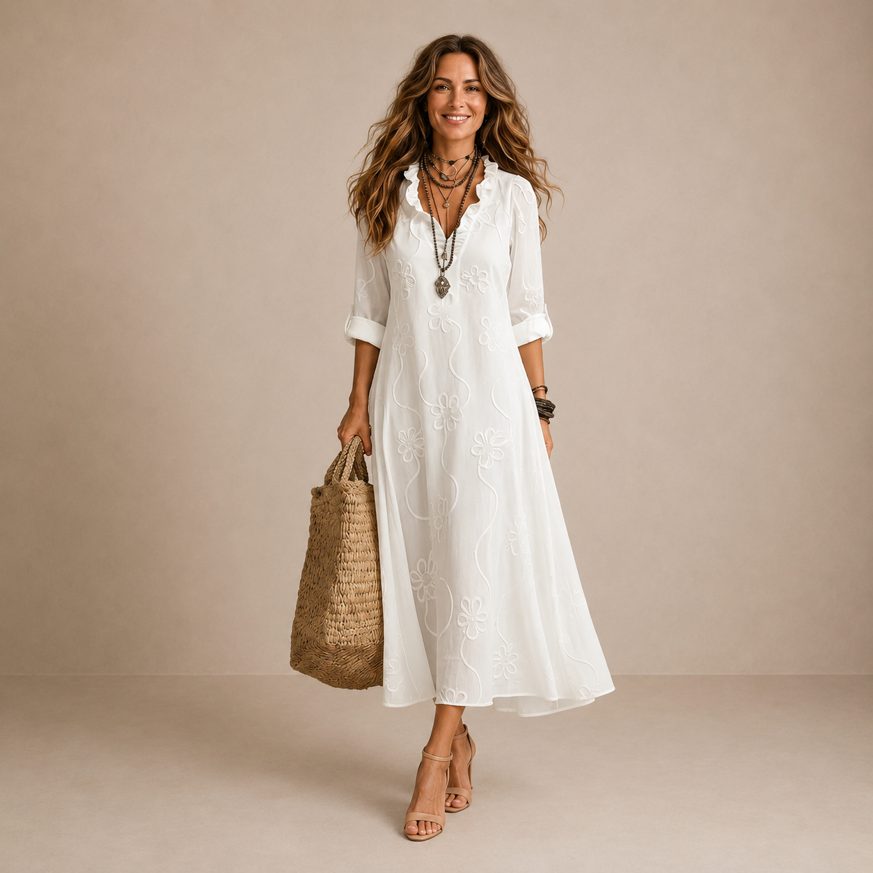 ELVENA™ | Relaxed Shirt Midi Dress