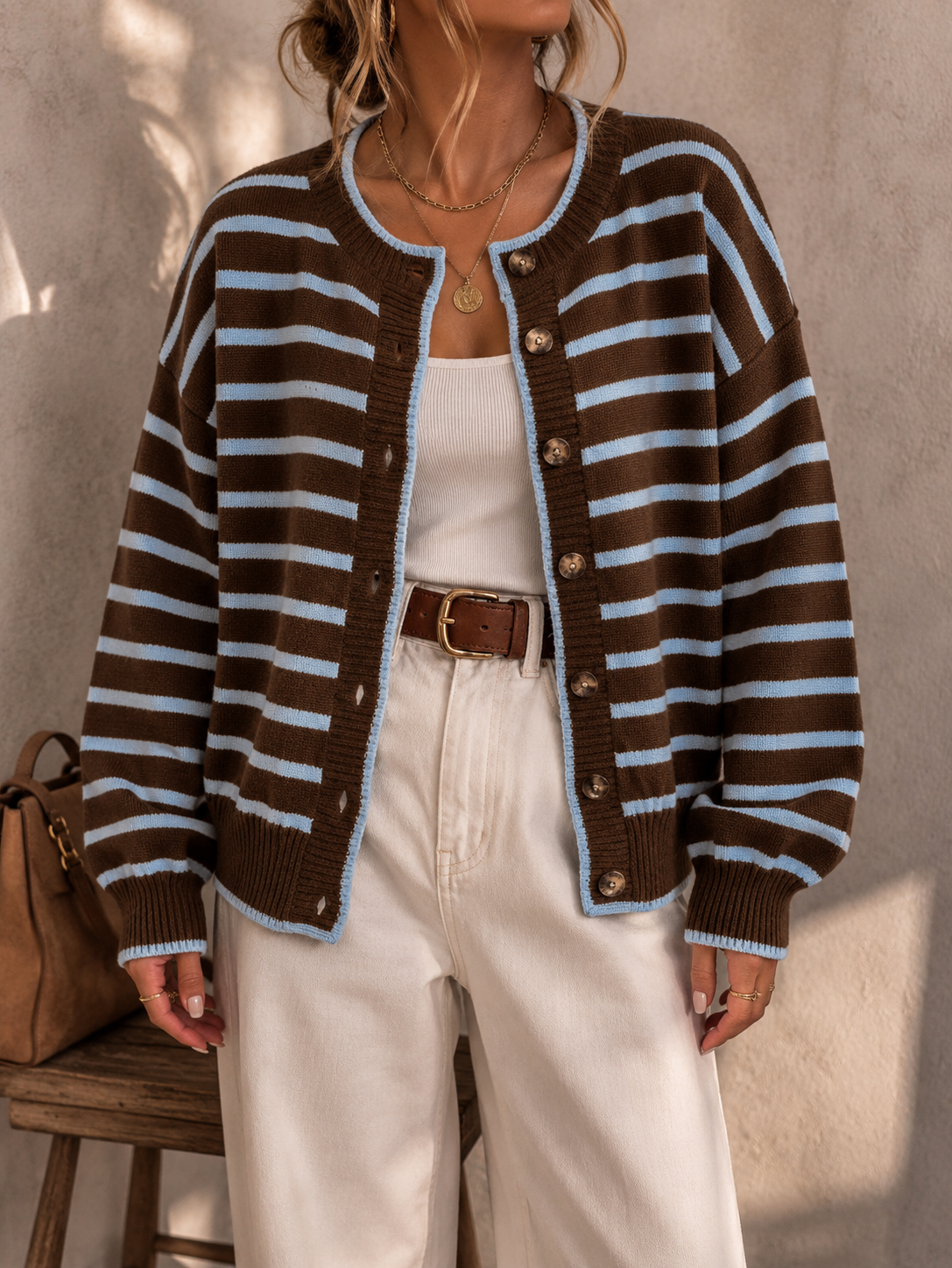 Mabel | Striped Knit Cardigan