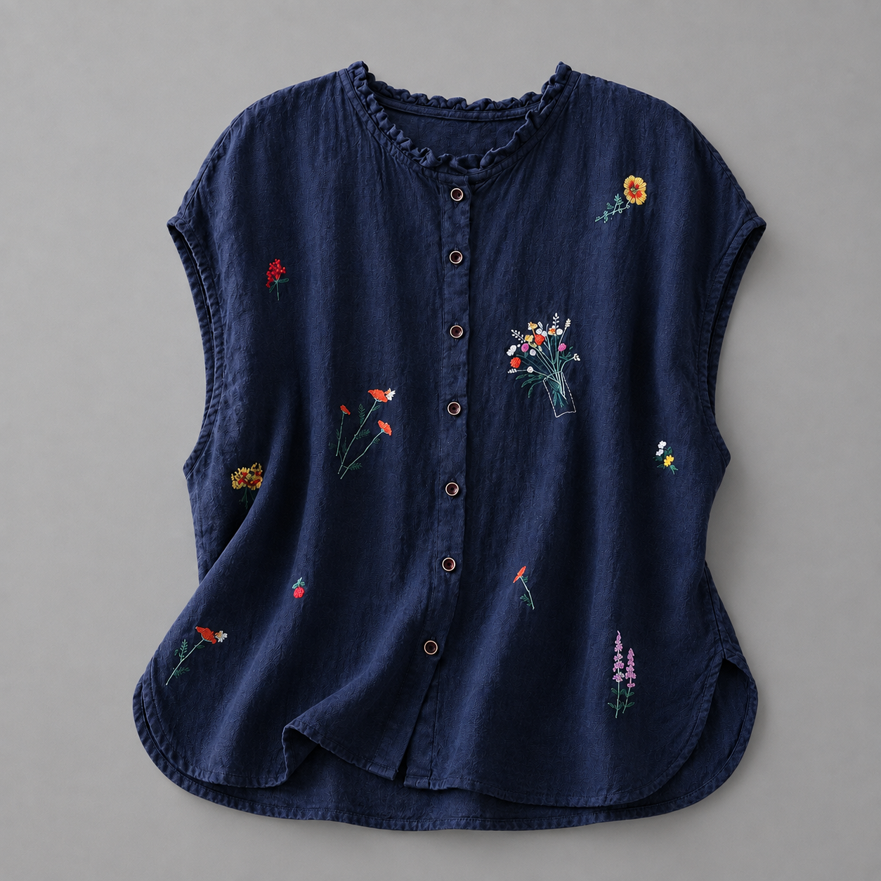 Jasmine cotton linen blouse by THE WHITMORE FAMILY, featuring lightweight, breathable fabric with a relaxed fit and button front.