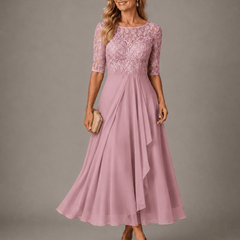Rosa lace midi dress by THE WHITMORE FAMILY featuring delicate floral lace and a fitted silhouette.