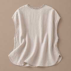 Jasmine cotton linen blouse by THE WHITMORE FAMILY, featuring lightweight fabric and a relaxed fit in a stylish design.