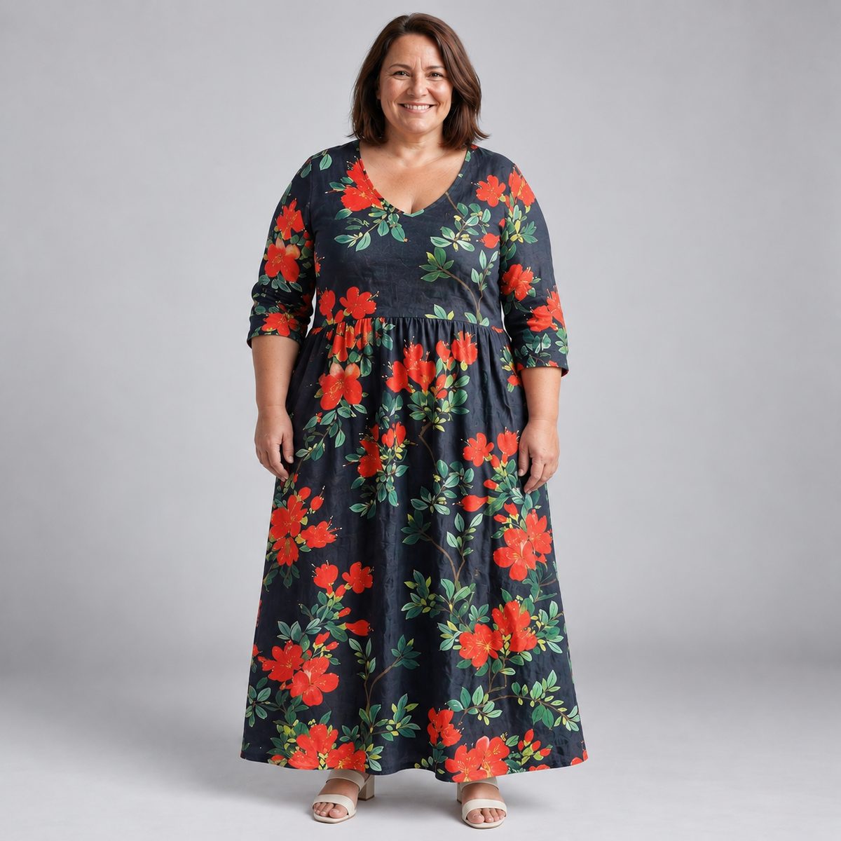 Valerina | Scarlet Bloom Maxi Dress
