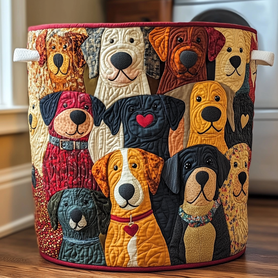 Colorful Dogs | Quilted Storage Basket